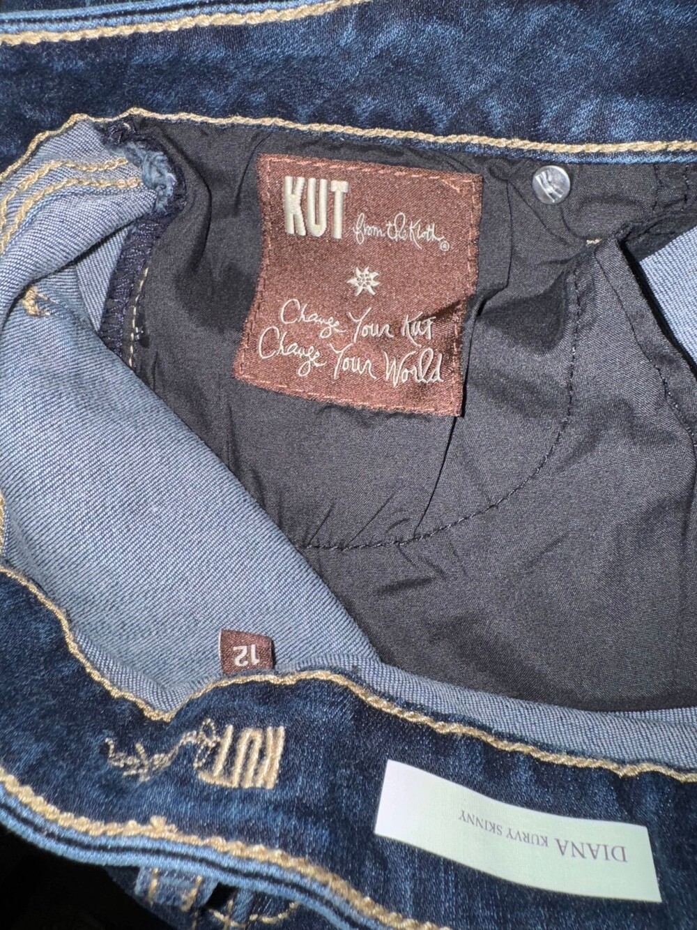 Kut from the Kloth Women's Blue Denim Jeans Rolled Cuffs Five-Pocket - Picture 7 of 8